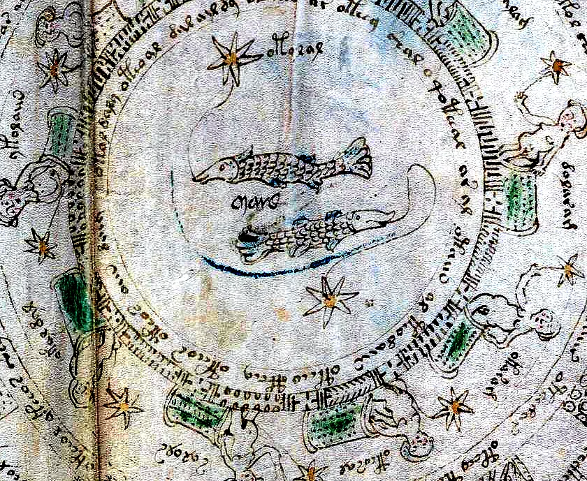 f70v2 Pisces Two-Fish Medallion With Bilingual mars (March) Month Crib